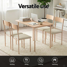 Load image into Gallery viewer, Artiss Dining Table and Chairs Set of 5 Compact Kitchen Furniture Natural Beige
