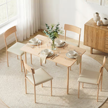 Load image into Gallery viewer, Artiss Dining Table and Chairs Set of 5 Compact Kitchen Furniture Natural Beige
