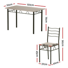 Load image into Gallery viewer, Artiss Dining Table and Chairs Set of 5 Compact Kitchen Furniture Modern Oak
