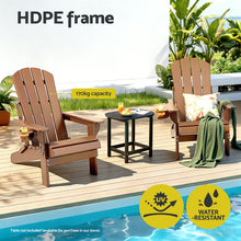 Load image into Gallery viewer, Gardeon Outdoor Chairs Folding Adirondack Beach Chair HDPE Sun Lounge Patio Furniture Garden Brown
