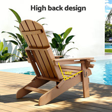 Load image into Gallery viewer, Gardeon Outdoor Chairs Folding Adirondack Beach Chair HDPE Sun Lounge Patio Furniture Garden Brown

