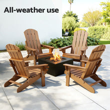 Load image into Gallery viewer, Gardeon Outdoor Chairs Folding Adirondack Beach Chair HDPE Sun Lounge Patio Furniture Garden Brown
