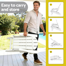 Load image into Gallery viewer, Gardeon Outdoor Chairs Folding Adirondack Beach Chair HDPE Sun Lounge Patio Furniture Garden White
