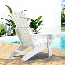 Load image into Gallery viewer, Gardeon Outdoor Chairs Folding Adirondack Beach Chair HDPE Sun Lounge Patio Furniture Garden White
