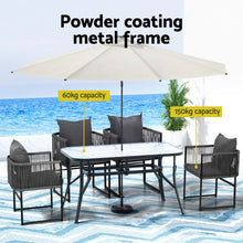 Load image into Gallery viewer, Gardeon 5PC Outdoor Dining Set Table and Chairs Patio Furniture Garden Bistro Set Black
