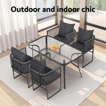 Load image into Gallery viewer, Gardeon 5PC Outdoor Dining Set Table and Chairs Patio Furniture Garden Bistro Set Black
