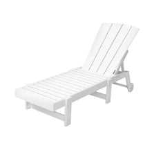 Load image into Gallery viewer, Gardeon Sun Lounge Beach Chair HDPE Adirondack Lounger Patio Outdoor Furniture with Wheels White
