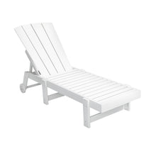 Load image into Gallery viewer, Gardeon Sun Lounge Beach Chair HDPE Adirondack Lounger Patio Outdoor Furniture with Wheels White
