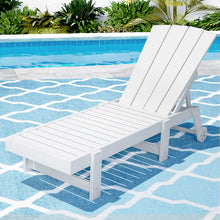 Load image into Gallery viewer, Gardeon Sun Lounge Beach Chair HDPE Adirondack Lounger Patio Outdoor Furniture with Wheels White

