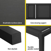 Load image into Gallery viewer, Gardeon Sun Lounge Outdoor Lounger Aluminium Folding Beach Chair Wheels Black
