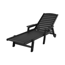 Load image into Gallery viewer, Gardeon Sun Lounge Lounger Beach Chair HDPE Patio Outdoor Furniture with Wheels Black
