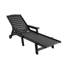 Load image into Gallery viewer, Gardeon Sun Lounge Lounger Beach Chair HDPE Patio Outdoor Furniture with Wheels Black
