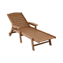 Load image into Gallery viewer, Gardeon Sun Lounge Lounger Beach Chair HDPE Patio Outdoor Furniture with Wheels Brown
