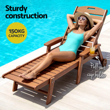 Load image into Gallery viewer, Gardeon Sun Lounge Lounger Beach Chair HDPE Patio Outdoor Furniture with Wheels Brown
