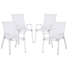 Load image into Gallery viewer, Gardeon 4PC Outdoor Dining Chairs Stackable Lounge Chair Patio Furniture White
