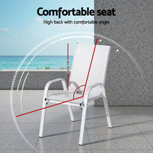 Load image into Gallery viewer, Gardeon 4PC Outdoor Dining Chairs Stackable Lounge Chair Patio Furniture White
