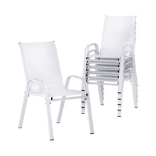 Load image into Gallery viewer, Gardeon 6PC Outdoor Dining Chairs Stackable Lounge Chair Patio Furniture White
