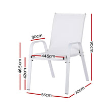 Load image into Gallery viewer, Gardeon 6PC Outdoor Dining Chairs Stackable Lounge Chair Patio Furniture White
