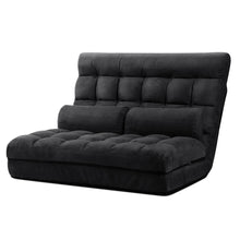 Load image into Gallery viewer, Artiss Floor Lounge Sofa Bed 2 - seater Charcoal Suede - The White Mall
