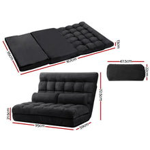 Load image into Gallery viewer, Artiss Floor Lounge Sofa Bed 2 - seater Charcoal Suede - The White Mall
