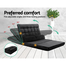 Load image into Gallery viewer, Artiss Floor Lounge Sofa Bed 2 - seater Charcoal Suede - The White Mall
