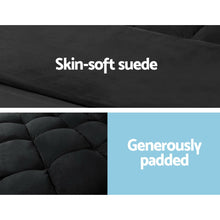 Load image into Gallery viewer, Artiss Floor Lounge Sofa Bed 2 - seater Charcoal Suede - The White Mall
