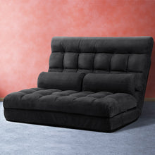 Load image into Gallery viewer, Artiss Floor Lounge Sofa Bed 2 - seater Charcoal Suede - The White Mall
