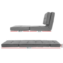 Load image into Gallery viewer, Artiss Floor Lounge Single Sofa Bed Grey Fabric - The White Mall
