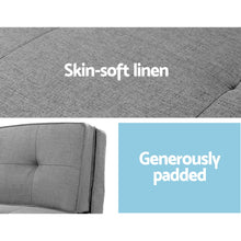 Load image into Gallery viewer, Artiss Floor Lounge Single Sofa Bed Grey Fabric - The White Mall
