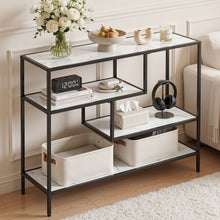 Load image into Gallery viewer, Artiss Console Table Entryway Hallway Marble Effect 4-Tier Storage Shelves White
