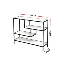 Load image into Gallery viewer, Artiss Console Table Entryway Hallway Marble Effect 4-Tier Storage Shelves White
