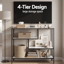 Load image into Gallery viewer, Artiss Console Table Entryway Hallway Marble Effect 4-Tier Storage Shelves White
