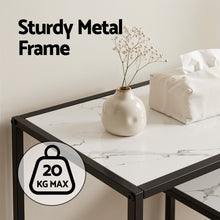 Load image into Gallery viewer, Artiss Console Table Entryway Hallway Marble Effect 4-Tier Storage Shelves White
