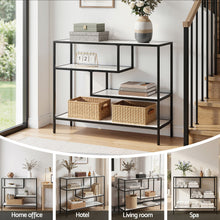 Load image into Gallery viewer, Artiss Console Table Entryway Hallway Marble Effect 4-Tier Storage Shelves White
