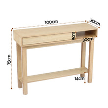 Load image into Gallery viewer, Artiss Console Table Entryway Hallway Sofa Side Table Drawer Shelf 100CM Wood
