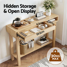 Load image into Gallery viewer, Artiss Console Table Entryway Hallway Sofa Side Table Drawer Shelf 100CM Wood
