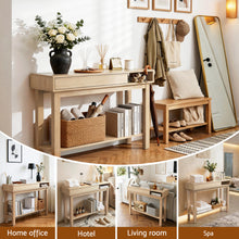 Load image into Gallery viewer, Artiss Console Table Entryway Hallway Sofa Side Table Drawer Shelf 100CM Wood
