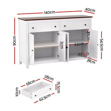Load image into Gallery viewer, Artiss Buffet Sideboard Storage Cabinet Kitchen Cupboard 2 Drawers 140CM White
