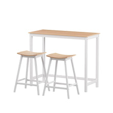 Load image into Gallery viewer, Artiss Bar Table and Stools Set Dining Desk Solid Wood Kitchen Chairs Cafe Pub
