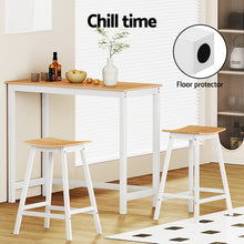 Load image into Gallery viewer, Artiss Bar Table and Stools Set Dining Desk Solid Wood Kitchen Chairs Cafe Pub
