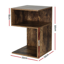 Load image into Gallery viewer, Artiss Bedside Table Shelves Side End Table Storage Nightstand Rust Oak UMENI
