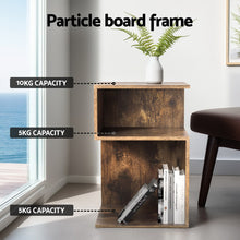 Load image into Gallery viewer, Artiss Bedside Table Shelves Side End Table Storage Nightstand Rust Oak UMENI
