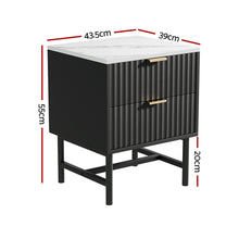 Load image into Gallery viewer, Artiss Bedside Table 2 Drawers - Black
