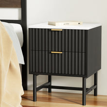 Load image into Gallery viewer, Artiss Bedside Table 2 Drawers - Black
