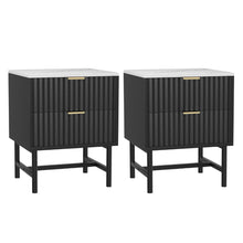 Load image into Gallery viewer, Artiss 2x Bedside Table 2 Drawers - Black
