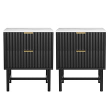 Load image into Gallery viewer, Artiss 2x Bedside Table 2 Drawers - Black
