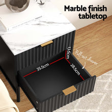 Load image into Gallery viewer, Artiss 2x Bedside Table 2 Drawers - Black
