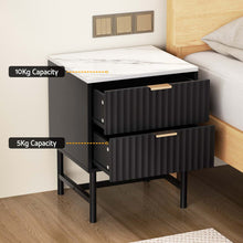 Load image into Gallery viewer, Artiss 2x Bedside Table 2 Drawers - Black
