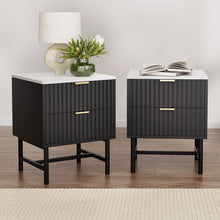 Load image into Gallery viewer, Artiss 2x Bedside Table 2 Drawers - Black
