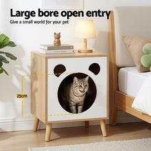 Load image into Gallery viewer, Artiss Cat Nest Bedside Table Solid Wood
